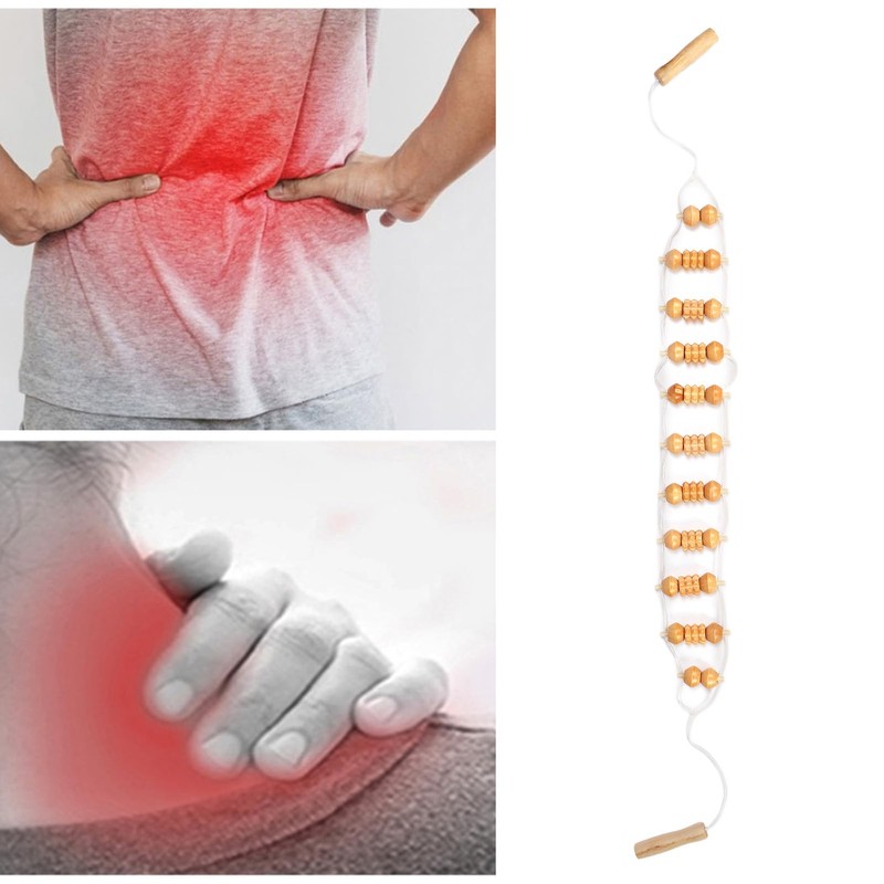 Massage Roller Back, Massager Back Massager with Wooden Handle Roller,