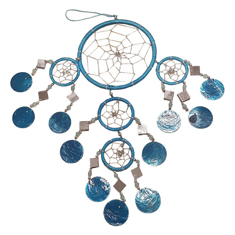 VIE Naturals Capiz Dream Catcher, 12cm, Blue