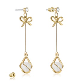 Butterfly and Flower Earrings, Lightweight, Whole Day Wear, Forest Feeling, Kruckel (honey)