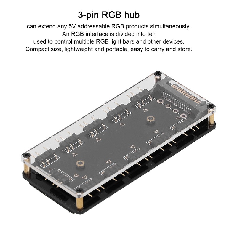 FREEZEMOD RBW Hub Splitter 10-Way Support 5V Lamp with Fan