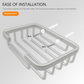 Wall Mounted Soap Dish, Bath Soap Dish for Shower, Aluminium Wall Mounted Bar Soap Holder for Bathroom Kitchen-Silver 2pcs