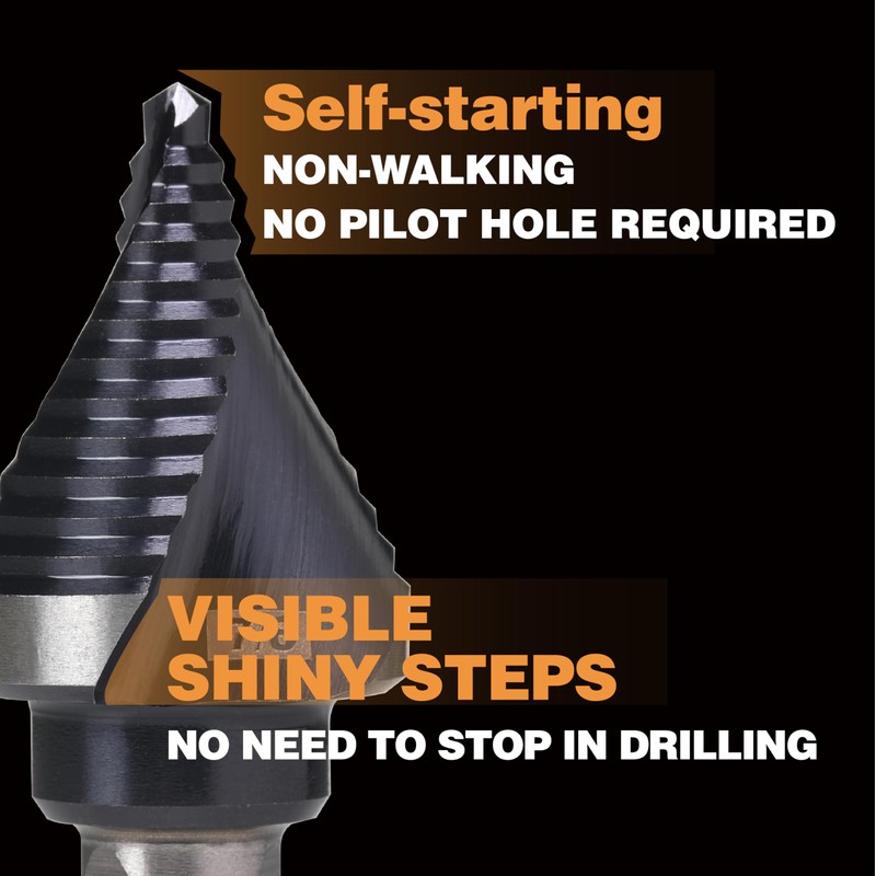 Jerax tools M35 HSS 7/8 Inch Step Drill Bit, Single