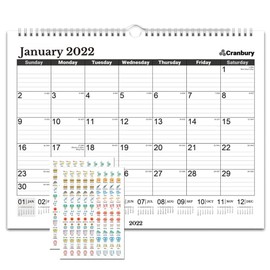 CRANBURY 2021 Wall Calendar Horizontal- (Seasons), 15 x 12 Large Wall Calendar, Use to December 2021, Calendar 2021 Monthly Wall with Seasonal Designs, Includes Stickers for Monthly Calendar