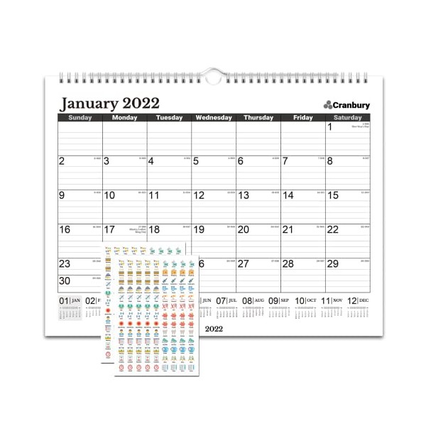 CRANBURY 2021 Wall Calendar Horizontal- (Seasons), 15 x 12 Large
