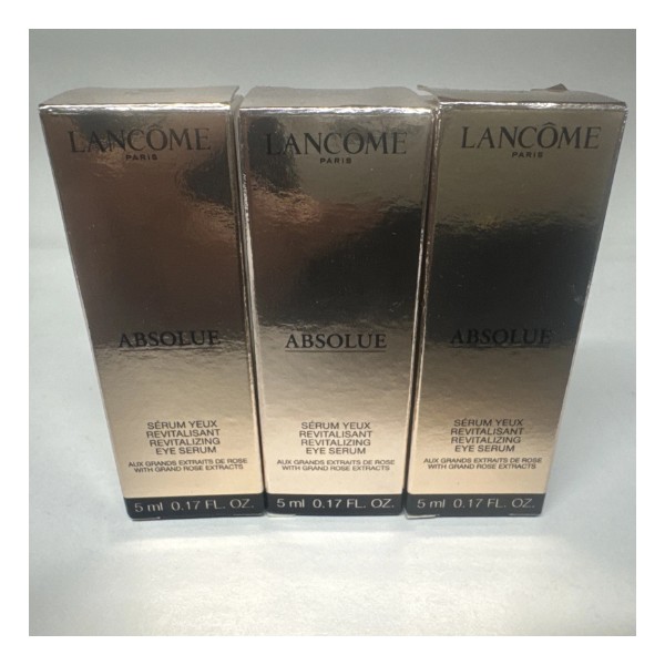 3 Lancome Absolue Revitalizing Eye Serum ROSE EXTRACT .17 OZ