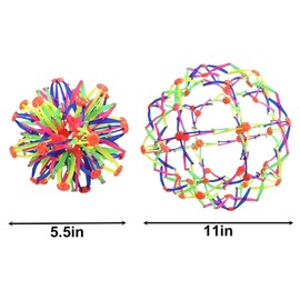 UOUVOSTA Small Plastic Toy, Novel Rainbow Expandable Ball Ranging from 5.5 Inches to 11 Inches, Breathing Sensory Stretching Elasticity Toy Sphere Designed Specifically for Girl and Boy