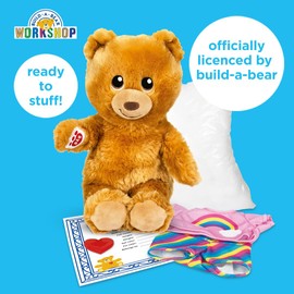 Casdon Build-A-Bear Workshop Furtastic Toy Bear & Outfit Assortment | Assorted Cuddly Toy Bear and Outfit for Children Aged 3+ | Ready to Stuff! | Filling, Heart, and Certificate Also Included