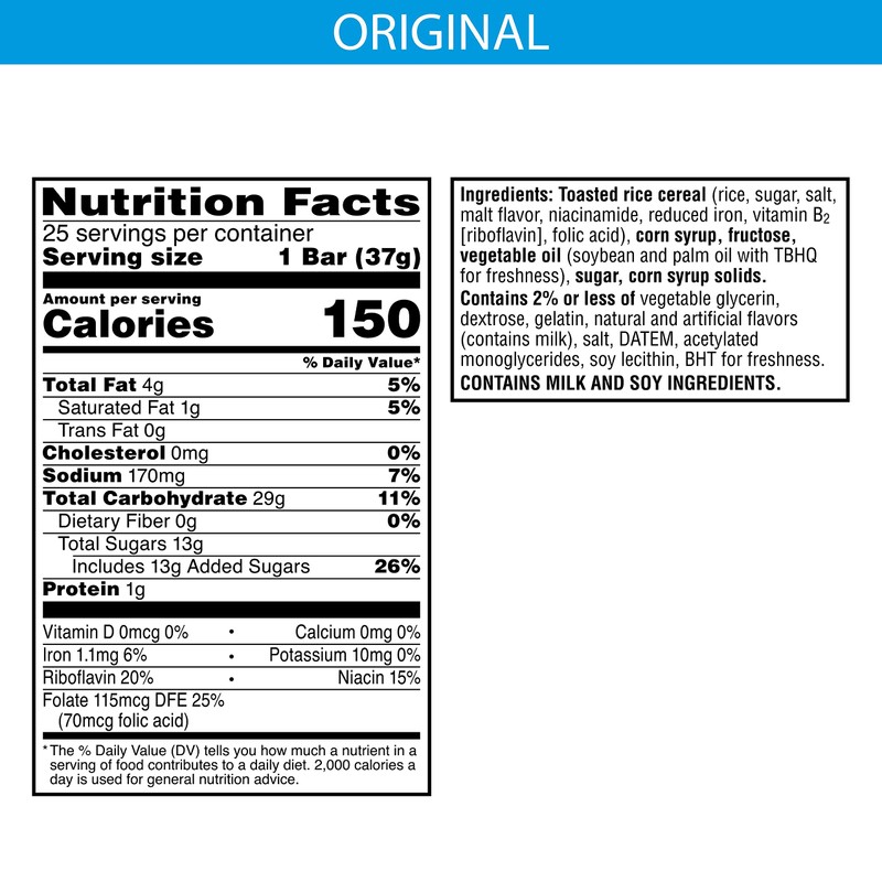 Kellogg’S Rice Krispies Treats, Crispy Marshmallow Squares, Original, Single Serve,