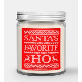 Santa's Favorite Ho Natural Soy Wax Candle Funny Christmas Candle (Drunken Punkin)