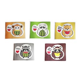 Pandachilla Sponge Cute Animal Wood Pulp Compressed Sponge Compostable Odorless for Kitchen Bathroom Shower Face Travel Convenient (Watermelon Festival)