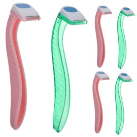 BIUDECO 6Pcs Women Hair Razor Portable Shaving Tool for Armpits Legs and Bikini Area Lightweight Design Protective Covers for Travel and Easy Use Random Color