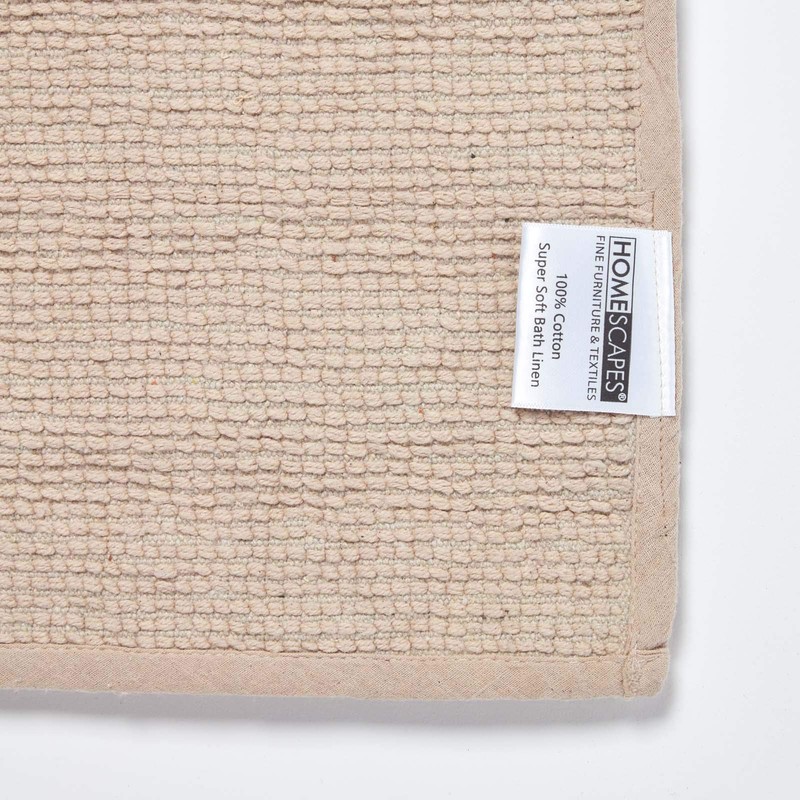 HOMESCAPES Spa Supreme Bath Mat, Stone, Very Heavy 1800 GSM,