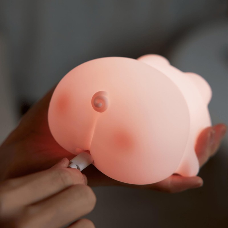 Squeezable Warm Nightlight Bubba Piggy Lumi Buddy Wireless Kids Lamp
