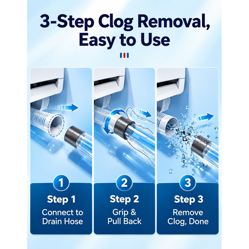 AC Drain Line Cleaning Tool 3-Pack – Condensate Drain Clog