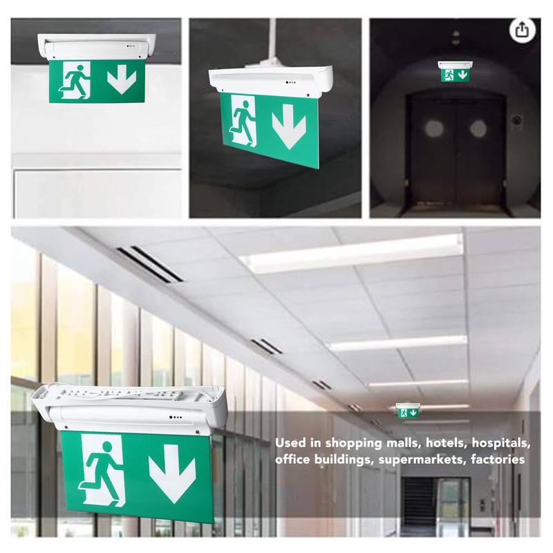 Exit Sign LED Battery Powered Emergency Safety Facilities Acrylic ABS