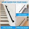 RECTOO 3FT Square Stair Railing Indoor, Black Wall Mount Handrail