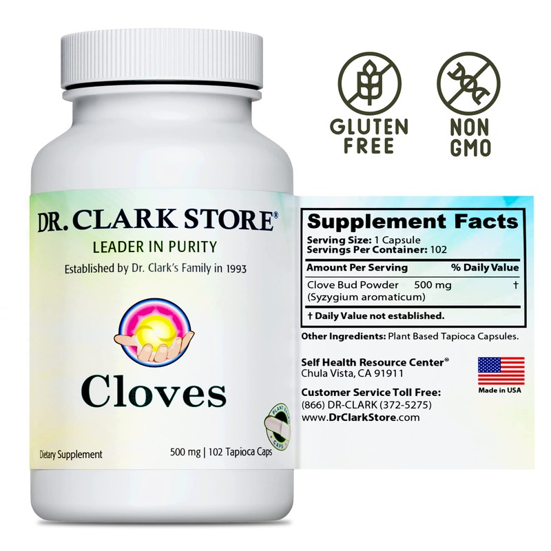 Dr Clark Store Cloves Vegetarian, 500mg, 102 Tapioca Capsules –