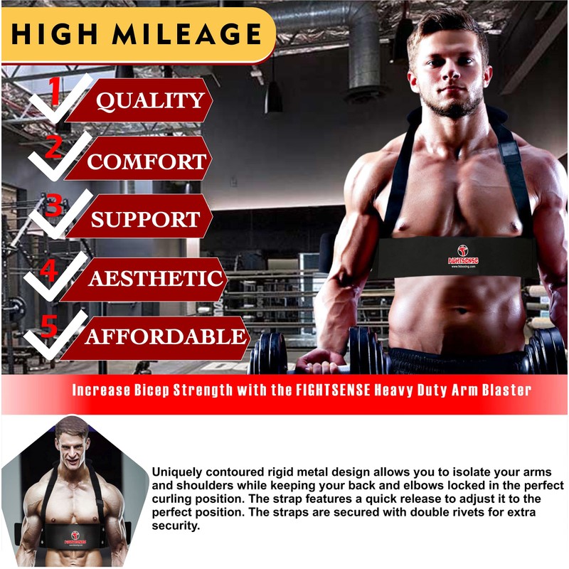 FIGHTSENSE Arm Blaster Biceps Curl Triceps Muscle Isolator Bomber Fitness