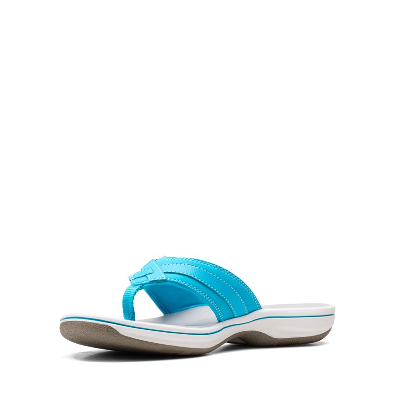Clarks Clarks Women's Breeze Sea Flip-Flop, Aqua Synthetic, 6
