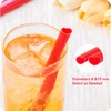 Prurex 100pcs Heart-Shaped Candy Apple Red Straws，Individually Wrapped for Boba