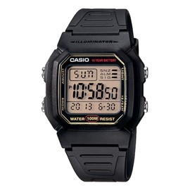Casio W-800 Series Standard Digital Men's Watch, Gold LCD W-800HG-9AV