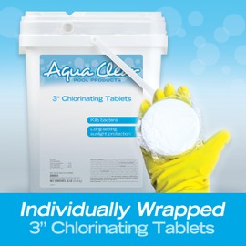Aqua Clear™ Pool Products 3” Chlorinating Tablets 35 lb., Tablets individually wrapped
