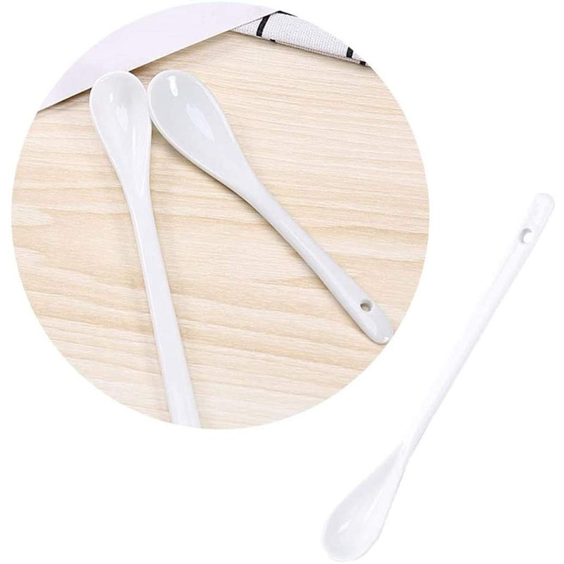 ProLeo 5 Tablespoons Ceramic Coffee Spoon Long Handle Mixing Spoon