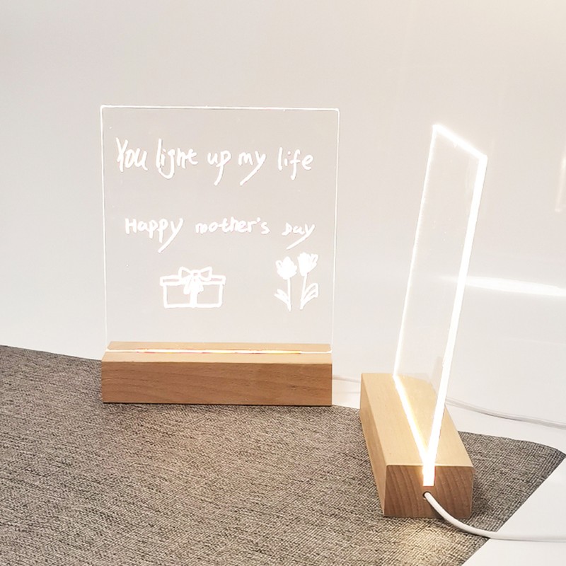 Desktop Luminous Memo Note Board Plug In LED Lamp Base