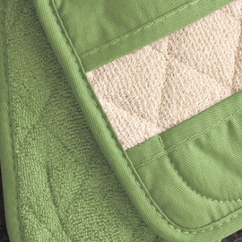 Ritz Royale Collection 100% Cotton Terry Cloth Ritz Mitz, Dual-Function Pot Holder / Oven Mitt Set, 4-Pack, Cactus Green