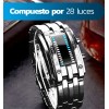 Reloj Para Hombre Led Binario Electrónico Impermeable Moda Correa Plateado