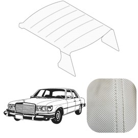 OMEGA Headliner Perforated Cream Roof Lining Compatible with Mercedes W123 Sedan, Coupé & Station Wagon (200, 220, 230, 240D, 250, 280, 300D/CD/TD/TE – 1976–1986) (Sedan Without Sunroof, Cream)