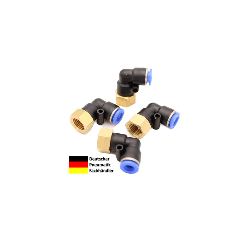Pneumatic Angle Plug Fitting 90° with Internal Thread 1/4 Inch