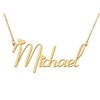 18k Gold Plated Michael Heart Name Pendant Charm Necklace for