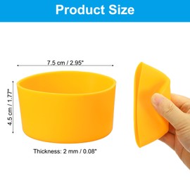 PATIKIL Silicone Boot, 1pcs Bottom Sleeve Protector, Anti-Slip Protective Sleeve for Water Bottle, Car Travel Cup, Yellow