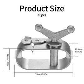 Pack of 10 Turnbuckles for Rope Pool Cover, Wire Rope Tensioner, Rope Tensioner for Pool Tarpaulin Attachment, Tensioner Wire Rope for Winter Pool Tarpaulin