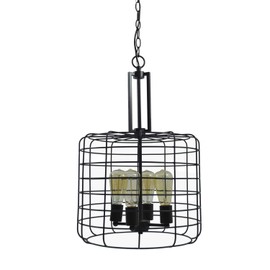 Design House 587337 Ajax Industrial Modern Light with Metal Wire Cage, Chandelier, Coffee Bronze
