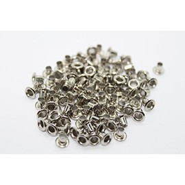 100 x 2mm Silver Eyelets for Clothing and Leather Crafts - Grommets for Adding Ribbons, Lacing and Fabric in Art and Sewing Projects - Ideal for Bags, Scrapbooking, and Clothes Repair