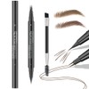 FDEETY 2 Stk. Hell/Dunkelbraun 2-in-1 Dual-Ended Augenbrauenstift Gebogener Augenbrauenstift mit