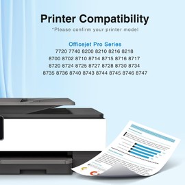 952XL Ink Cartridges Combo Pack Replacement for HP 952 Ink Cartridges, Compatible with HP OfficeJet Pro 8710 8715 8720 8702 8210 7740 Printer, (Black,Cyan,Magenta,Yellow-4 Pack)