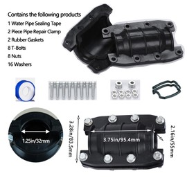 SODOI 1 1/4 inch Water Pipe Repair Clamp,stopped the leak，anti-impact, anti-cracking，Emergency for Plastic PE PVC Metal Steel Iron Pipes (31mm-33mm)