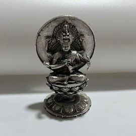 Buddha Statue Mini Aizen Myoo Total Height 2.9 inches (74 mm) Alloy Guardian Buddha Statue Figurine [Protection Honzon] Love Pocket Buddha