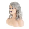 QNBIAR Weiß Damen Kurz Grau Bob Perücke Schulterlang Natürliche Welle