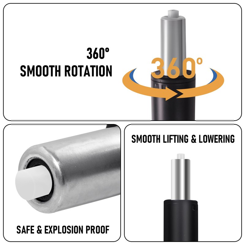 Class 4 Office Chair Gas Lift Cylinder, 5.3" Stroke, 1000