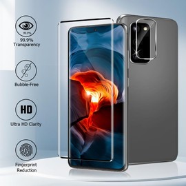 3+2 Pack Galaxy S20 Screen Protector with Camera Lens Protector,9H Hardness HD Tempered Glass,3D Full Coverage Free of Bubbles, Anti-Scratch,Support Fingerprint Unlock,for Galaxy S20 6.2 Inch