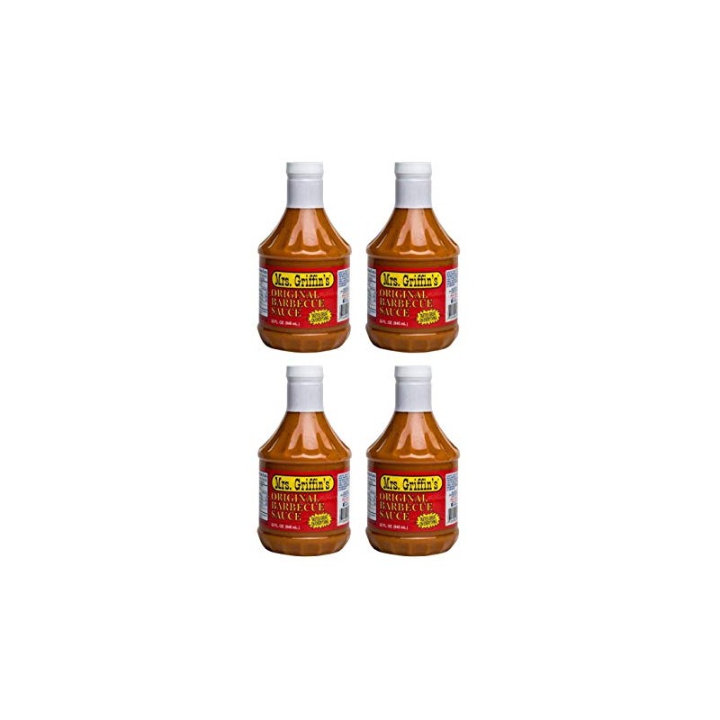 4 Pack Mrs Griffin's Regular BBQ Sauce 32 oz -Tangy