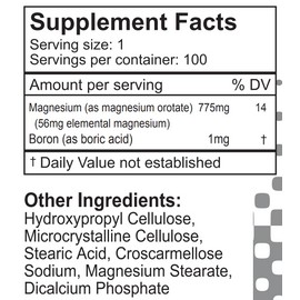 LifeLink's Magnesium Orotate 775 mg x 100 tablets