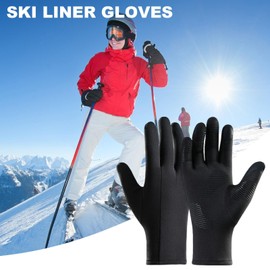 Liner Gloves,Winter Cycling Anti-Slip Gloves for Men | Windproof Winter Gloves Touchscreen Ski Gloves for Driving Cycling Running