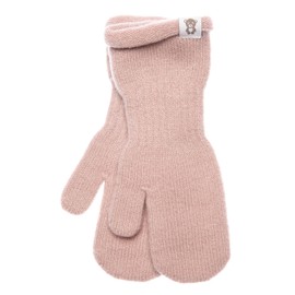 KNITAS Single Layer Knitted Wool Gloves for Baby Toddler Children I Winter Warm Knitted Gloves for Boys and Girls 0.5-2 Years I Comfortable Soft Mittens, pink