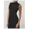 Milumia Women's Polka Dots Maxi Tank Dress Vintage Mock Neck