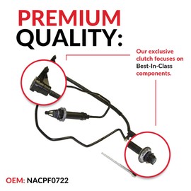 Prefilled Master And Slave Cylinder With Line compatible with F250-F550 Superdut Lariat Xl King Ranch Xlt Base 1999-2003 7.3L V8 Diesel Ohv Turbocharged (Direct//Pre-Bled Clutch System; Turbo)